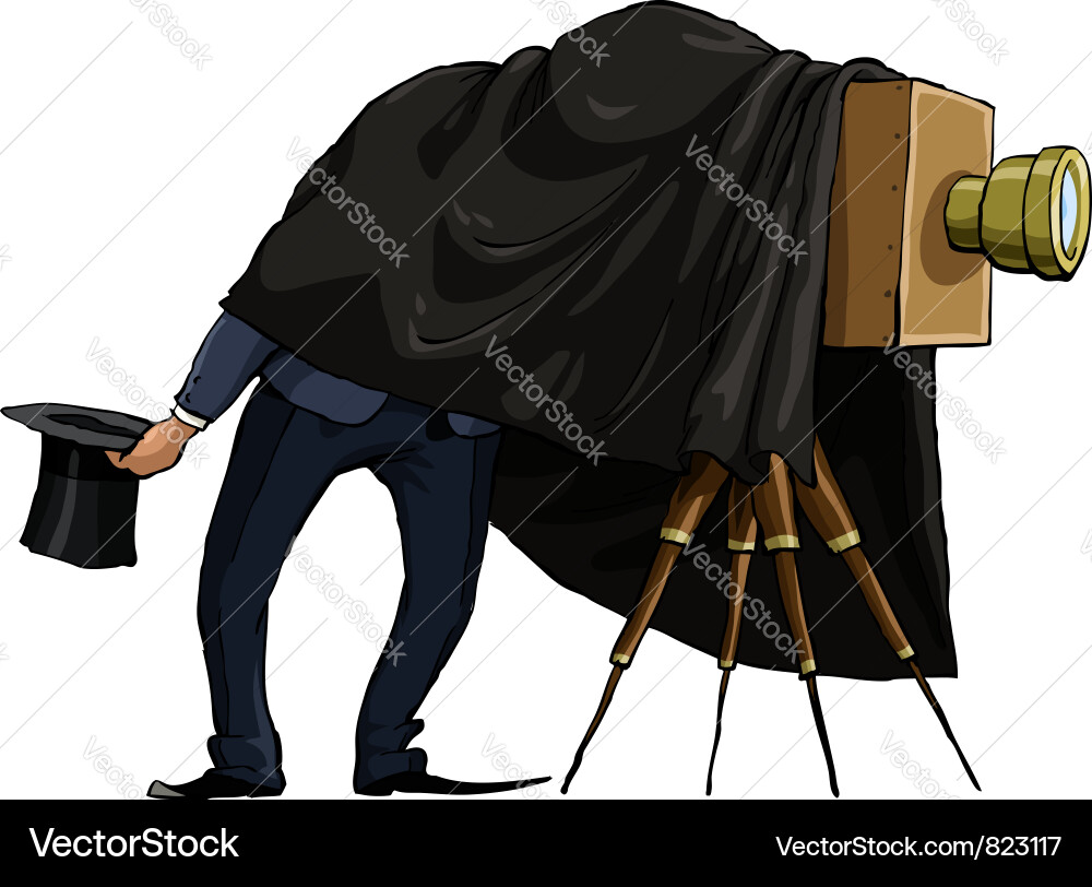 Vintage Photographer with Tripod Vector Image