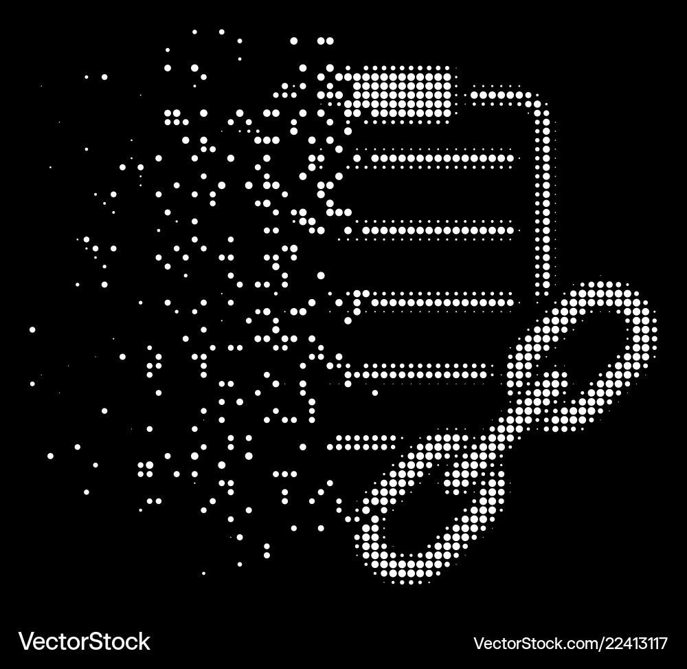 White decomposed dotted halftone blockchain White decomposed dotted halftone blockchain vector image