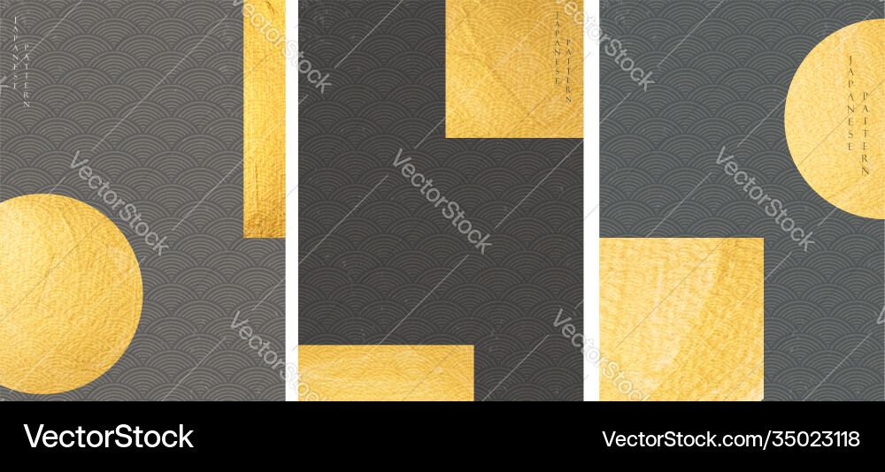 Abstract background in japanese wave pattern Vector Image
