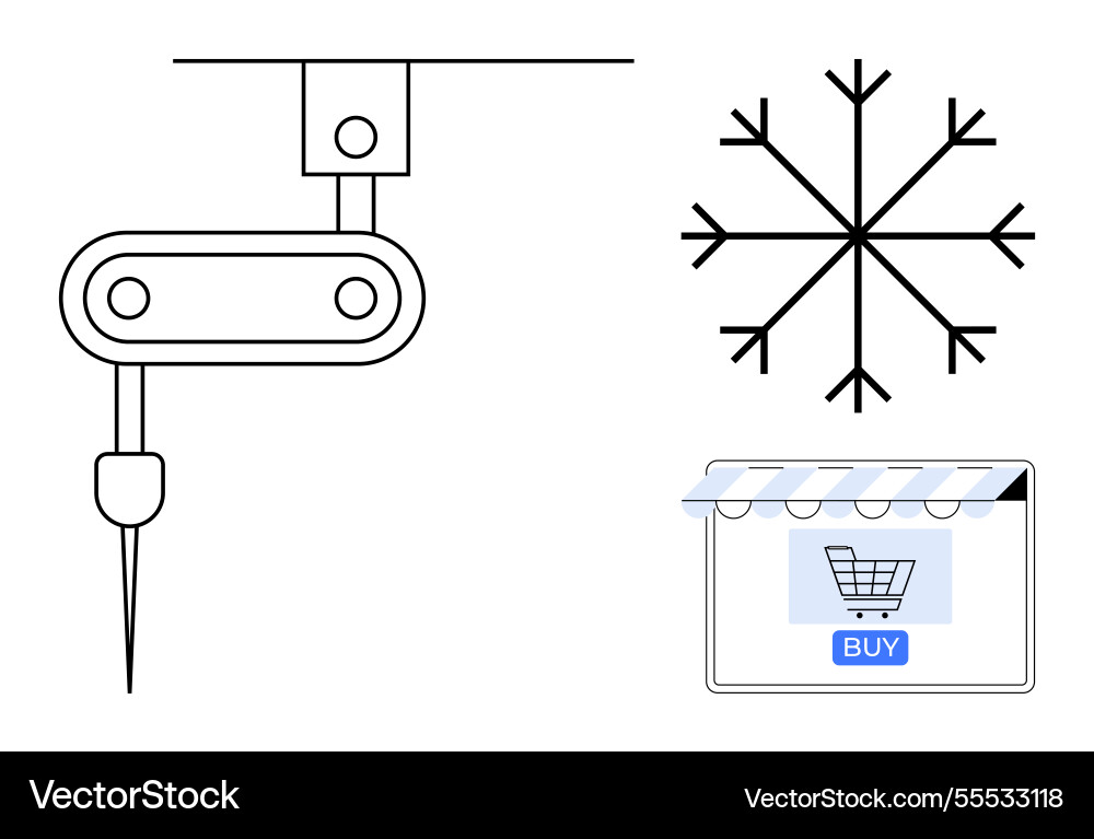Automated manufacturing robot snowflake shape vector image