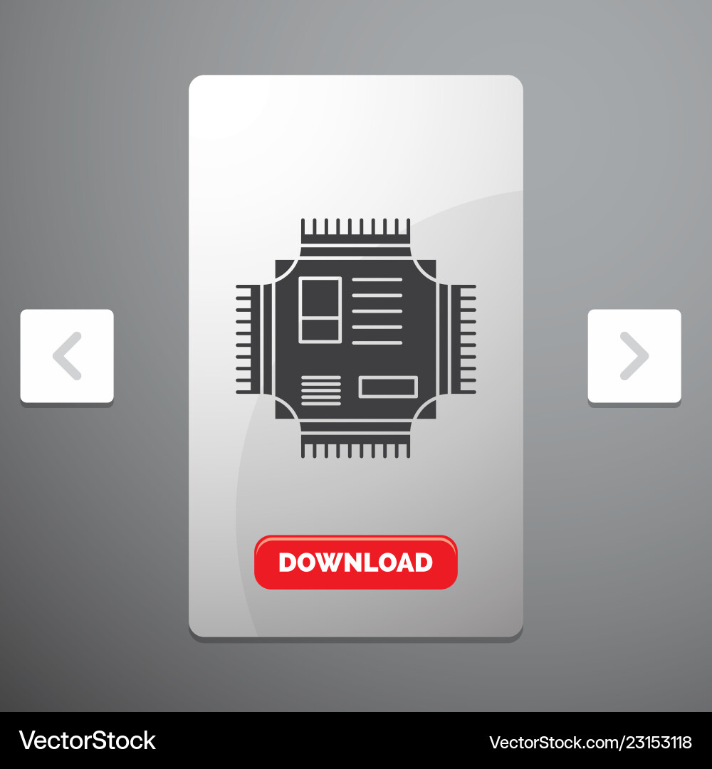 Chip cpu microchip processor technology glyph Vector Image