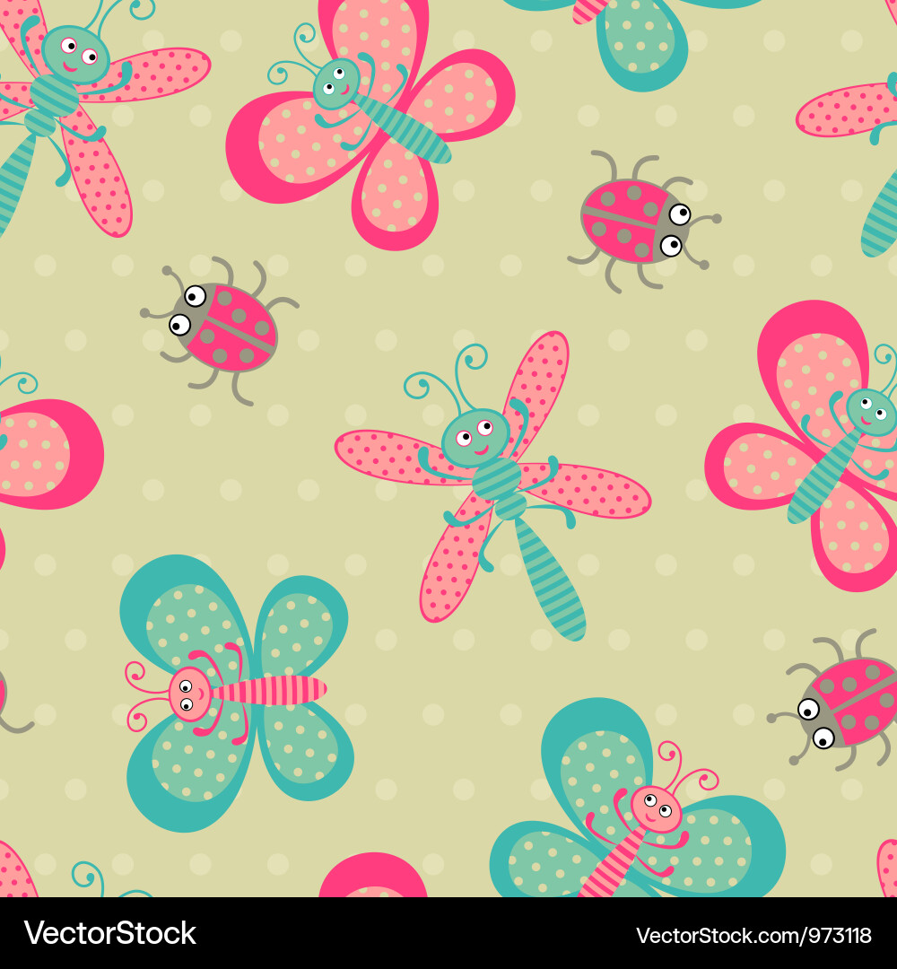 Colorful Bug Pattern vector image