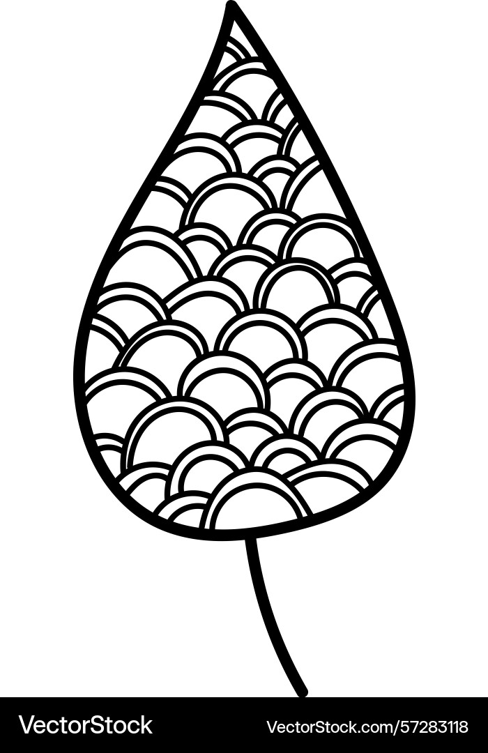 Decorative leaf with pattern Vector Image