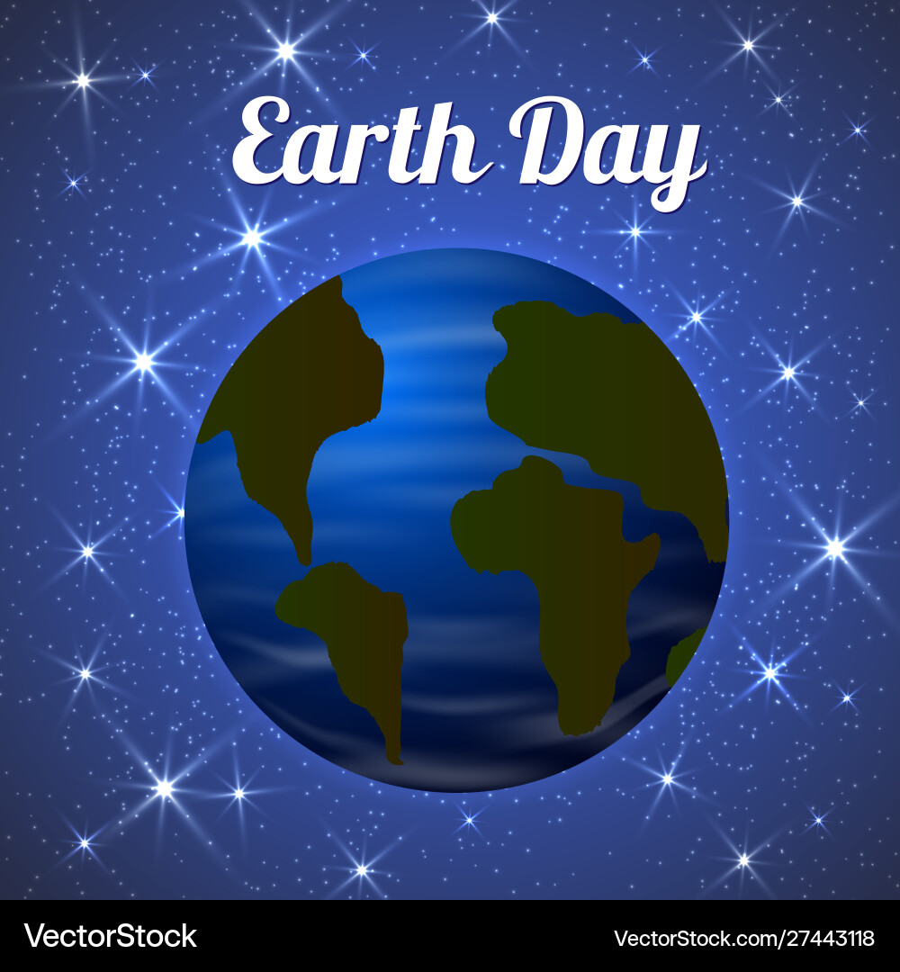 Earth day globe in space easy to use design Vector Image