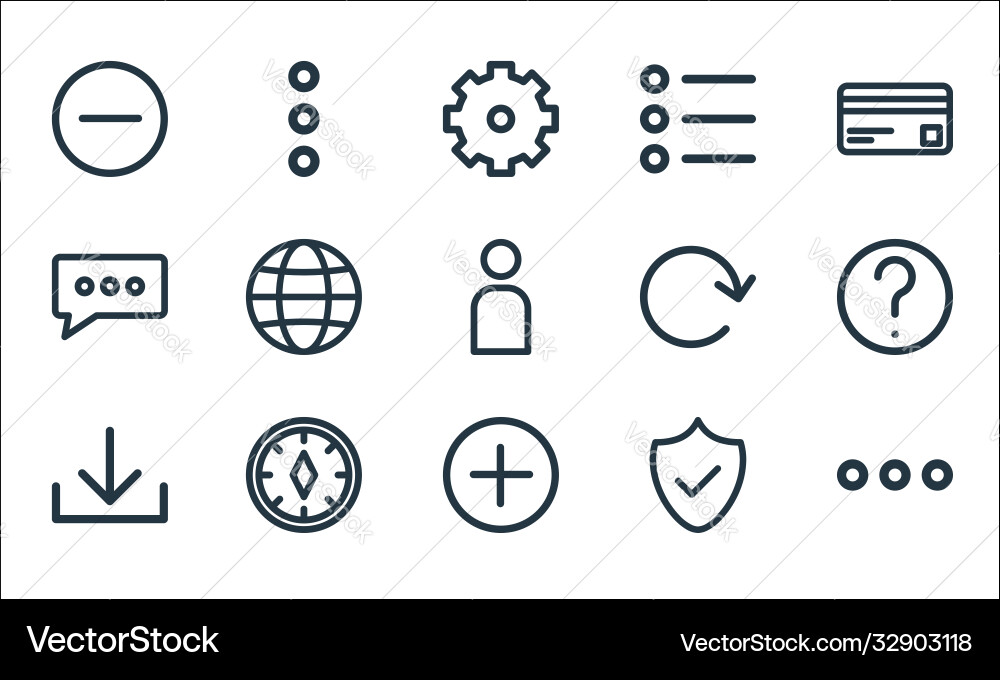 Ecommerce starter pack line icons linear set Ecommerce starter pack line icons linear set vector image