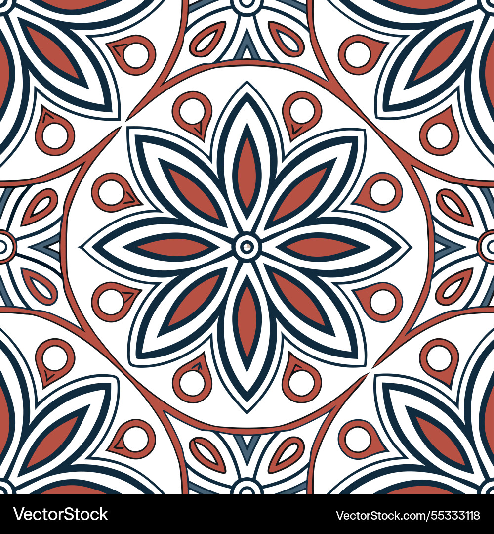 Ethnic patterns seamless design with symmetrical vector image