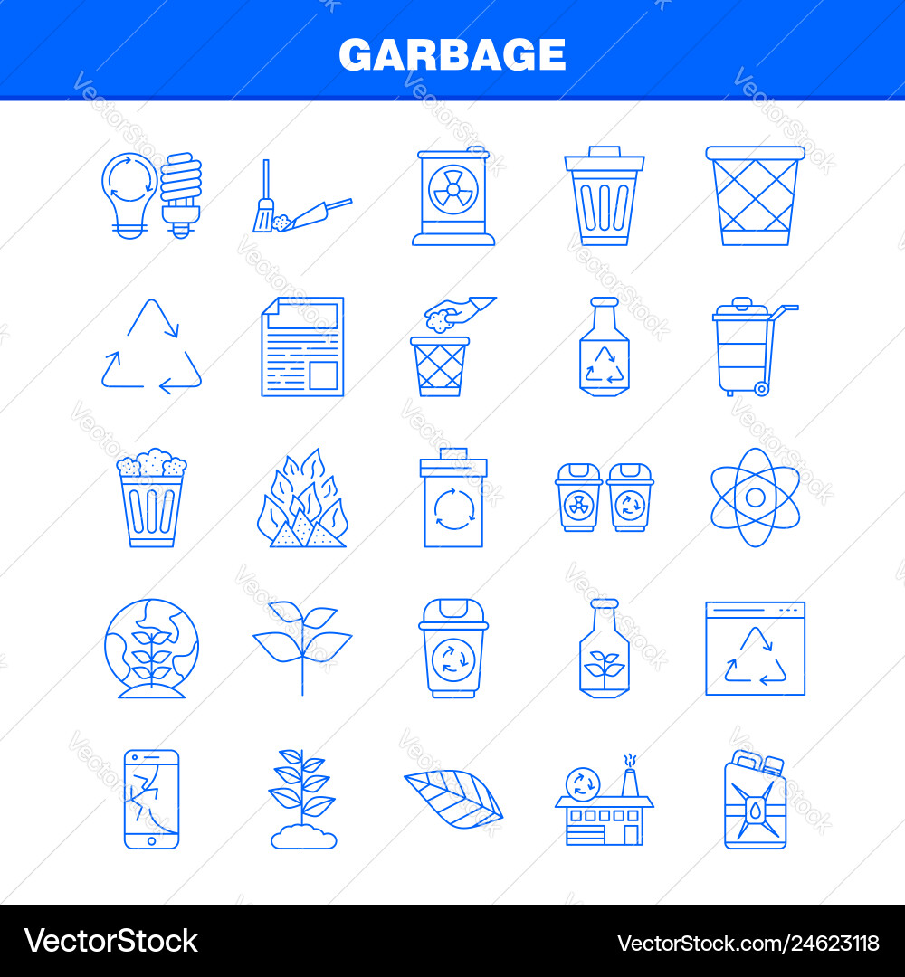 Garbage line icon for web print and mobile uxui Vector Image
