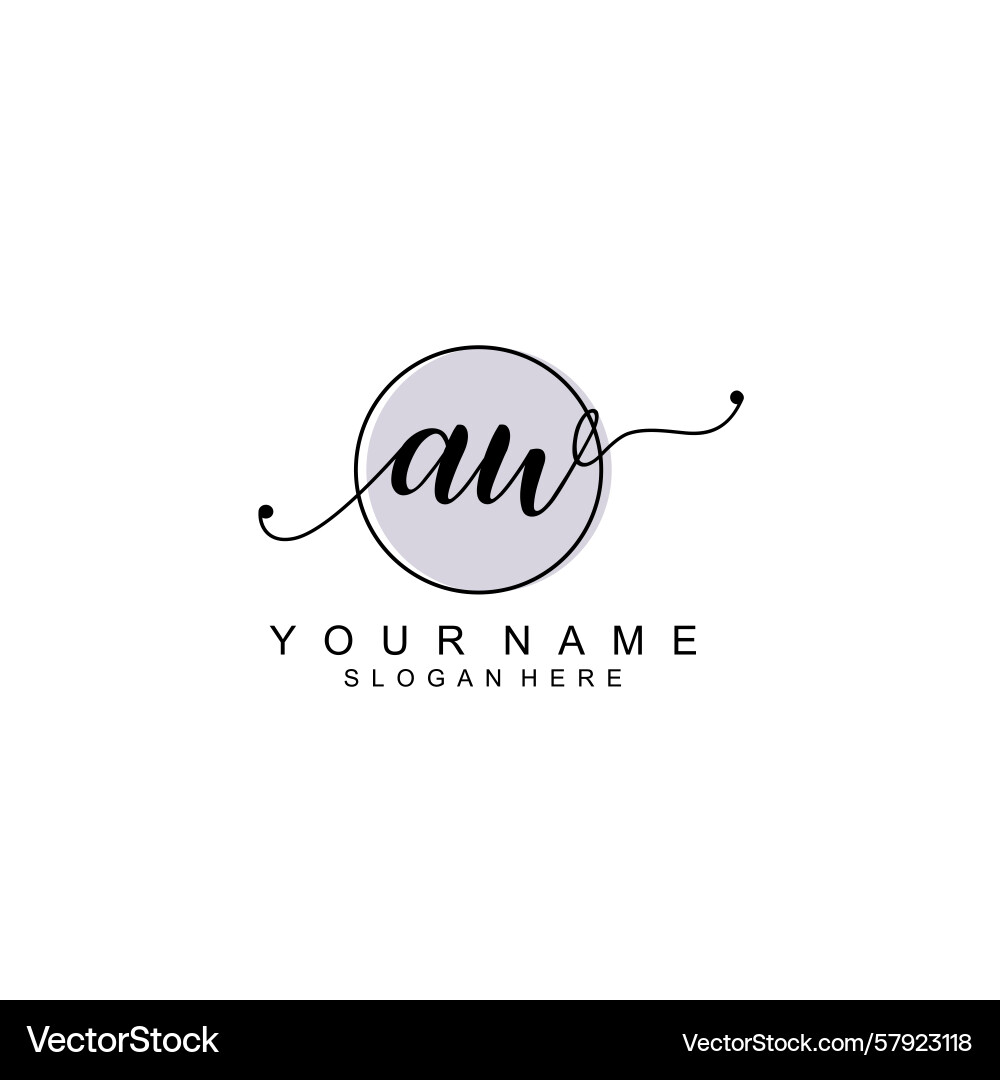 Handwriting logo concepts with initial aw Handwriting logo concepts with initial aw Vector Image