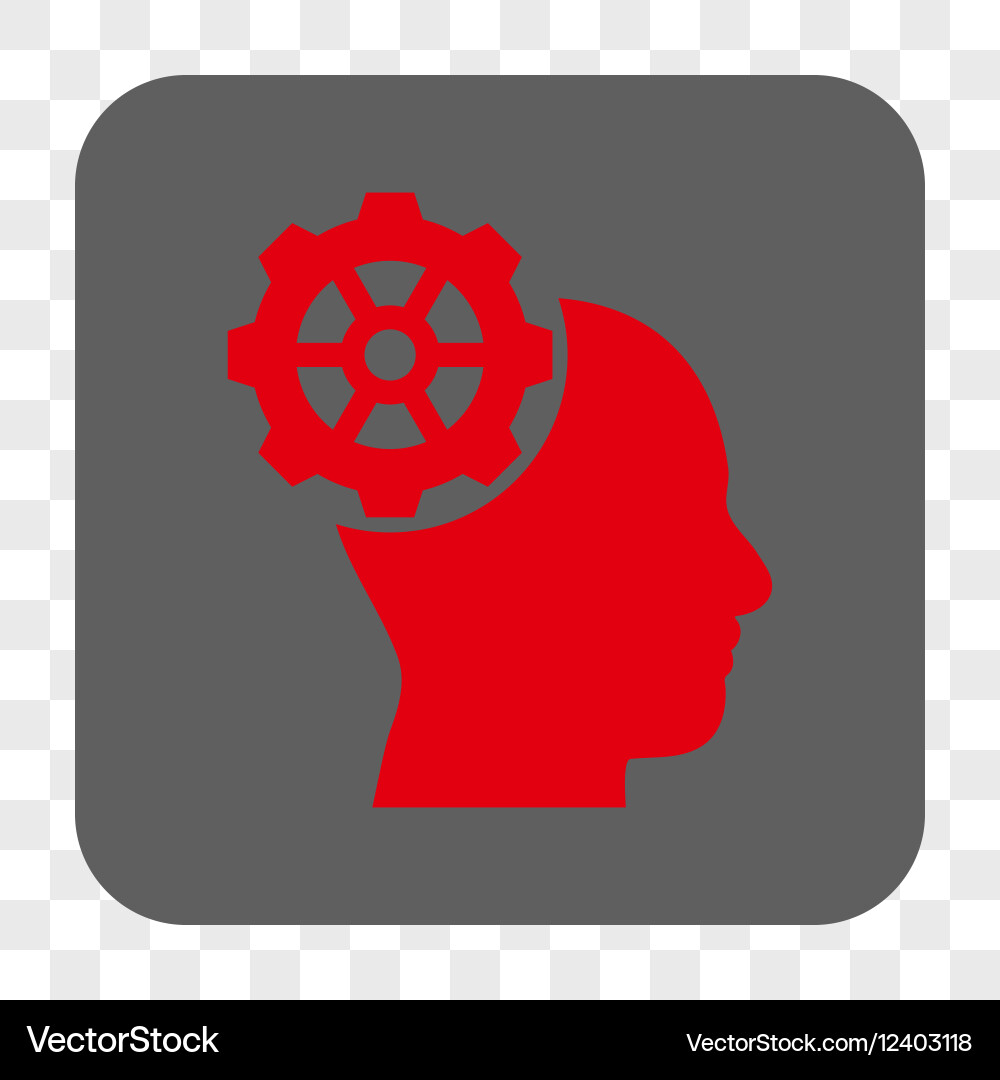 Head gear rounded square button Vector Image