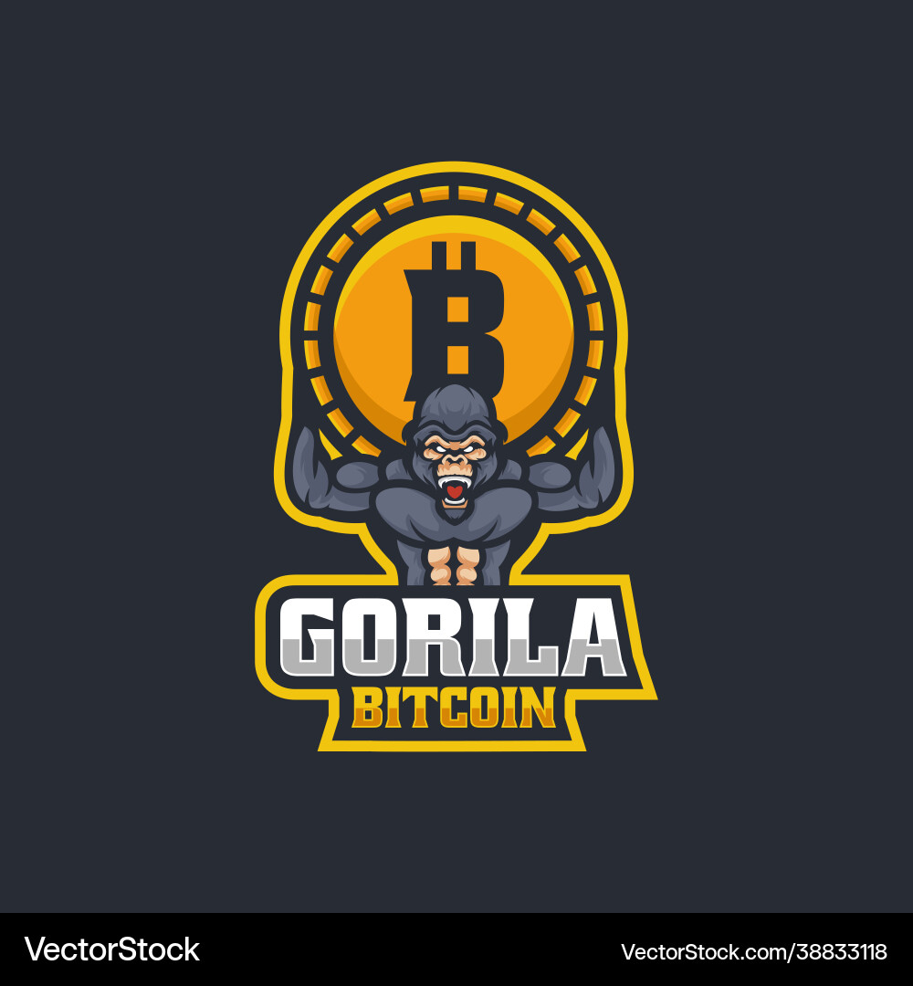 Logo gorilla bitcoin e sport and style – Royalty-Free Vector | VectorStock