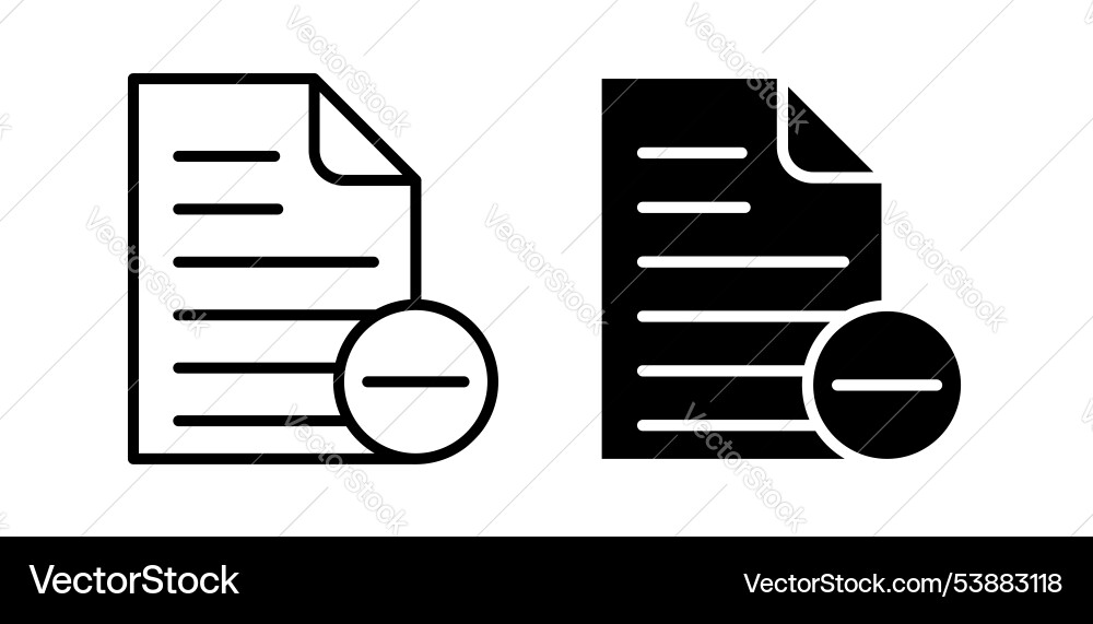 Remove file icon set Remove file icon set vector image