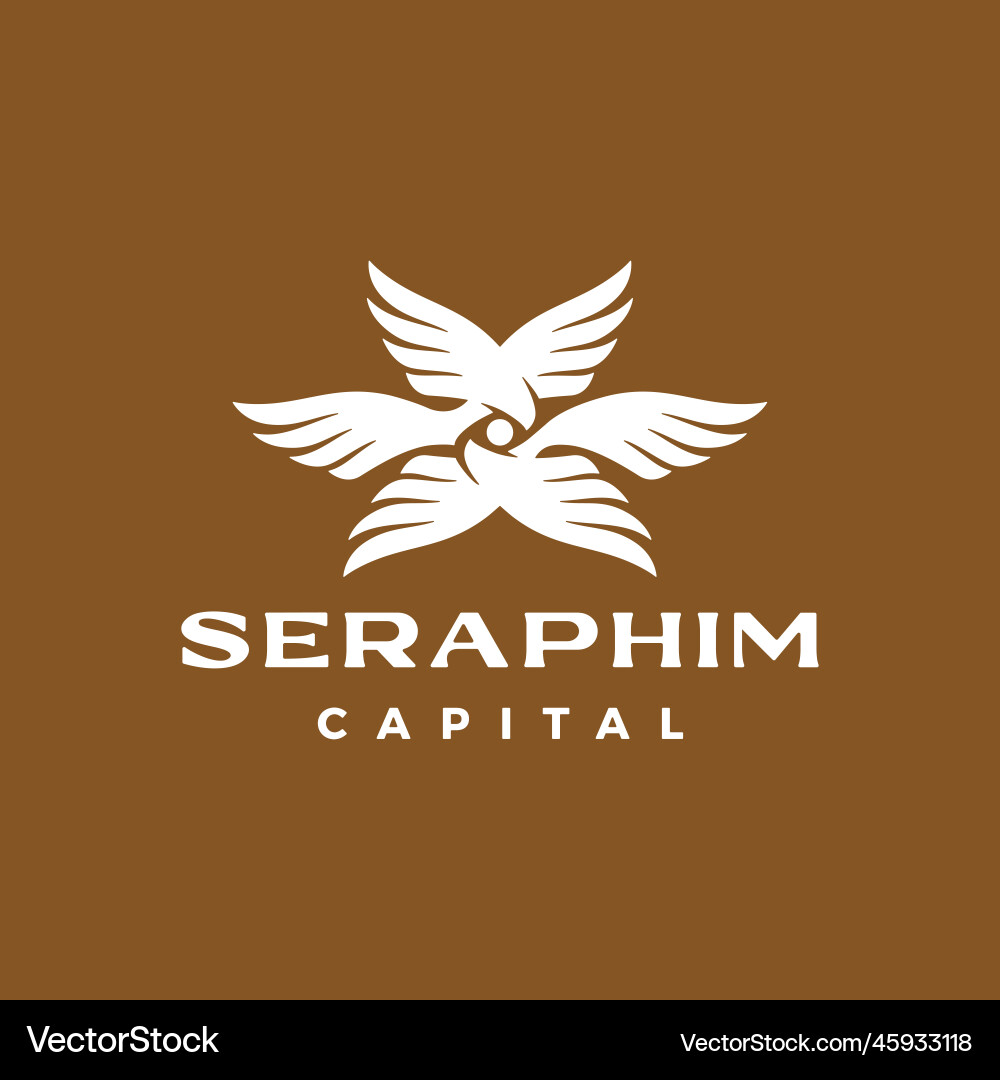 Seraphim six wings one eye logo icon Seraphim six wings one eye logo icon vector image