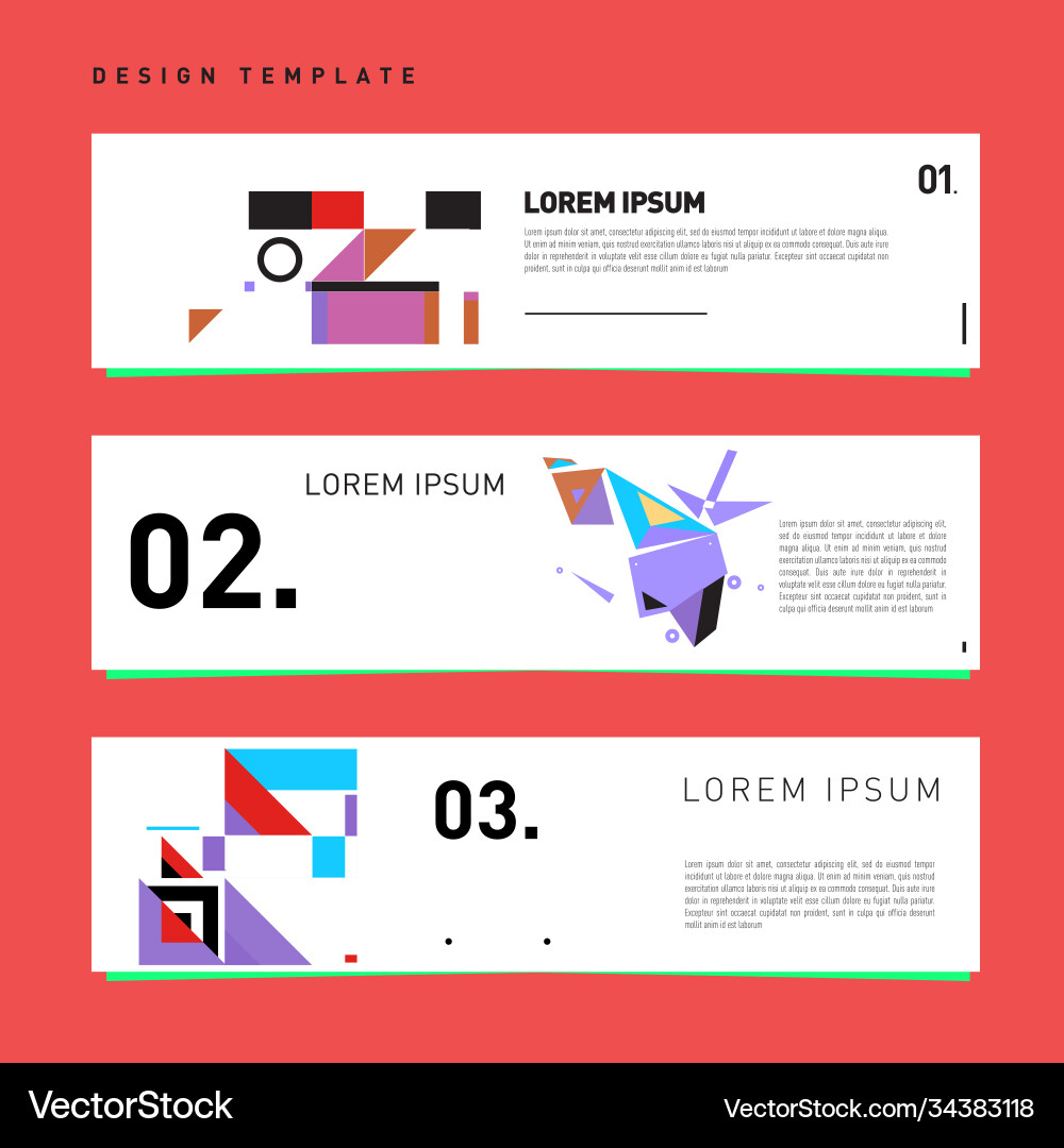 Set abstract banner web design template retro Set abstract banner web design template retro Vector Image