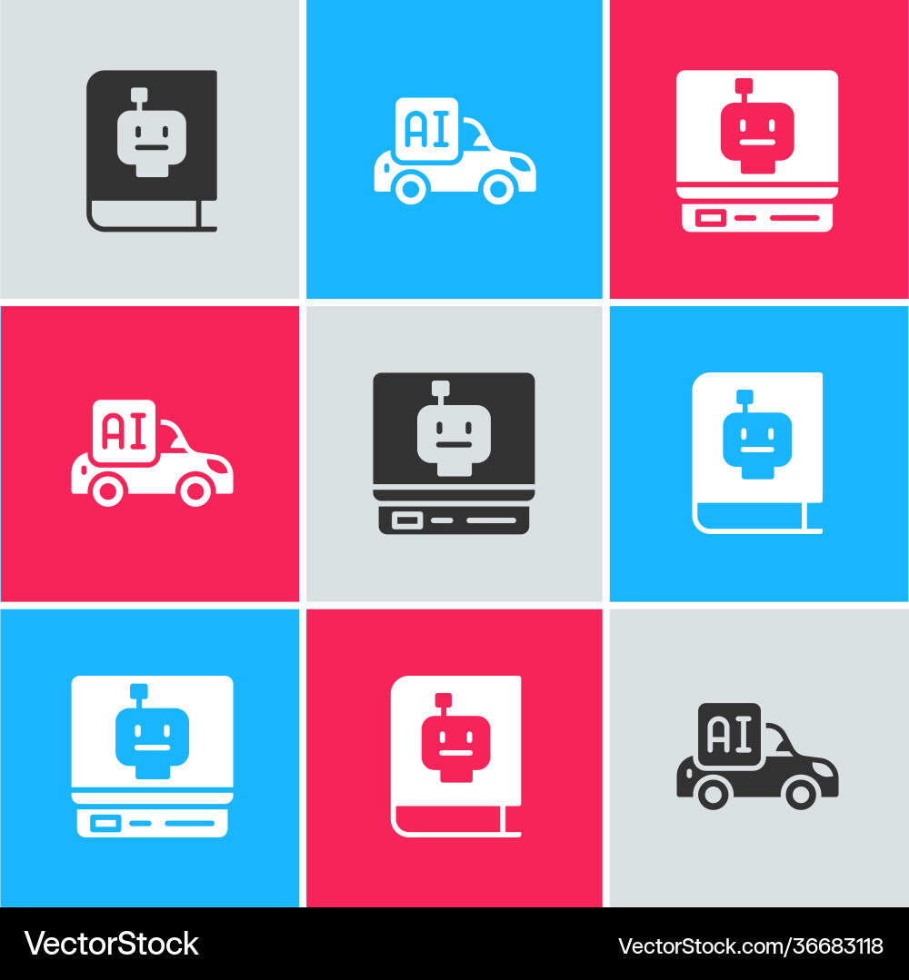 Set user manual autonomous smart car and robot vector image