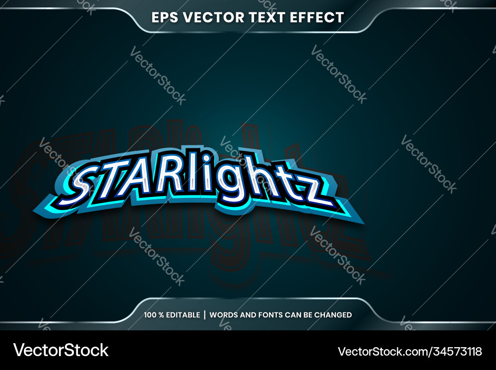 Text effect in starlight words font styles theme Text effect in starlight words font styles theme vector image