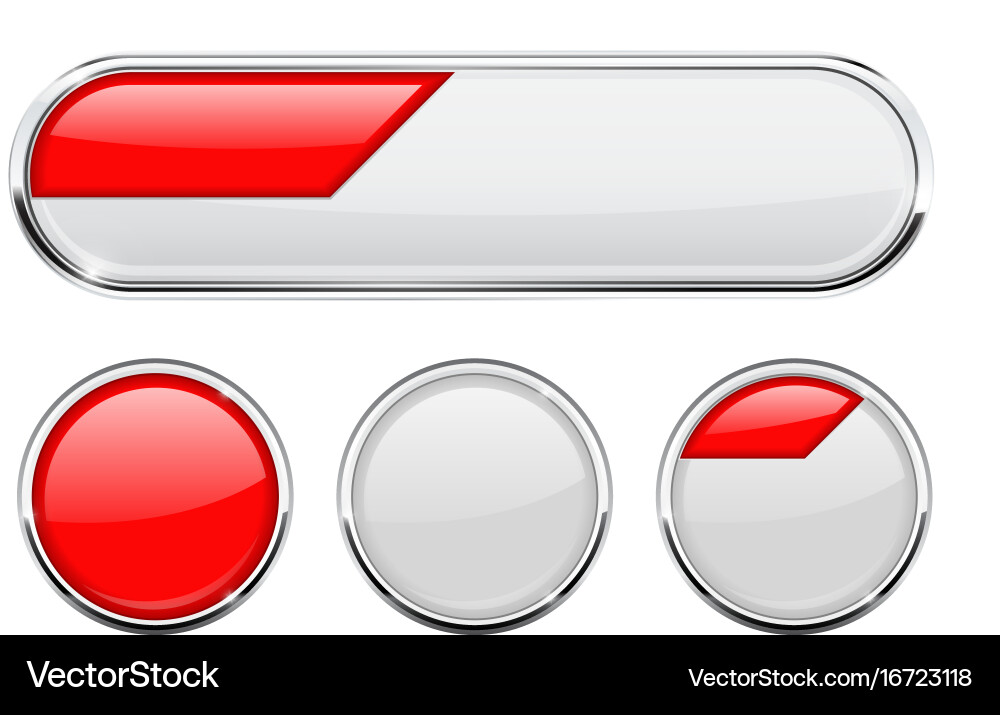 White and red buttons Vector Image