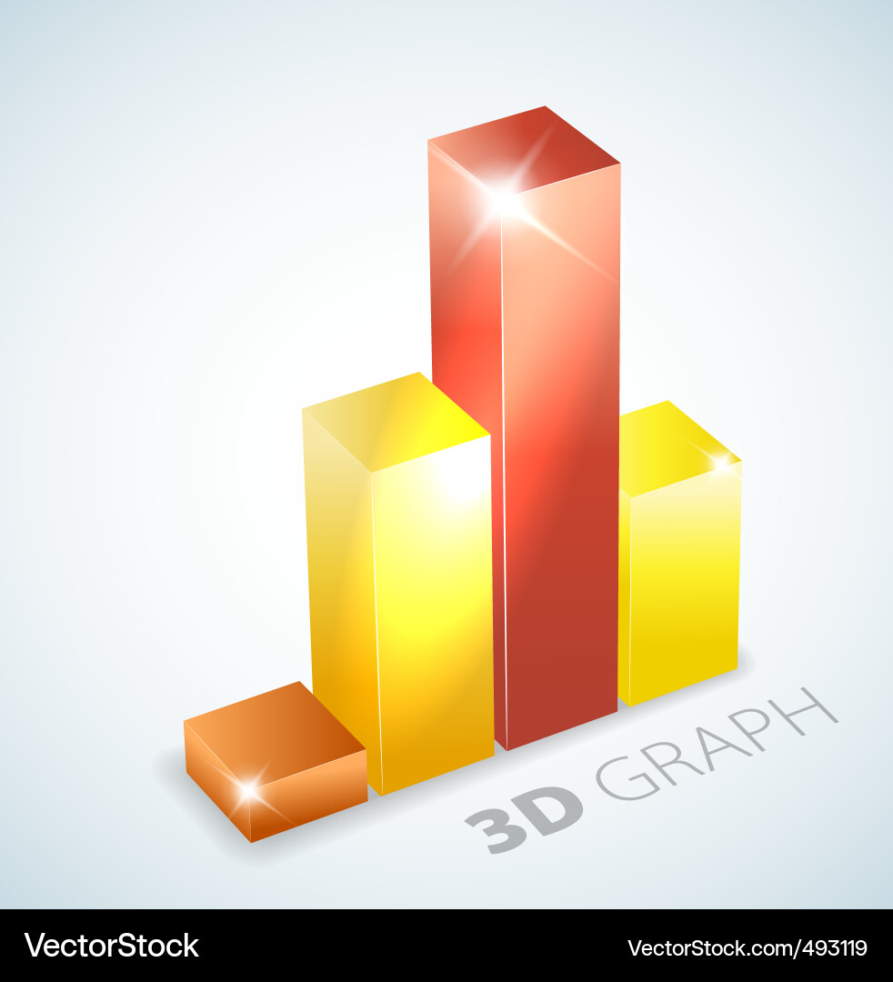 3d bar graph vector image