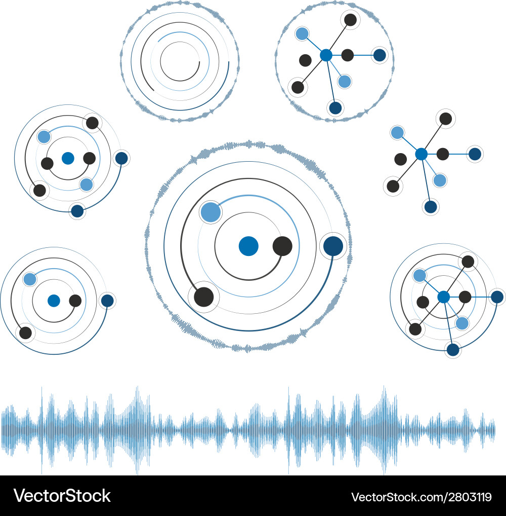 Abstract network with circles eps10 vector image