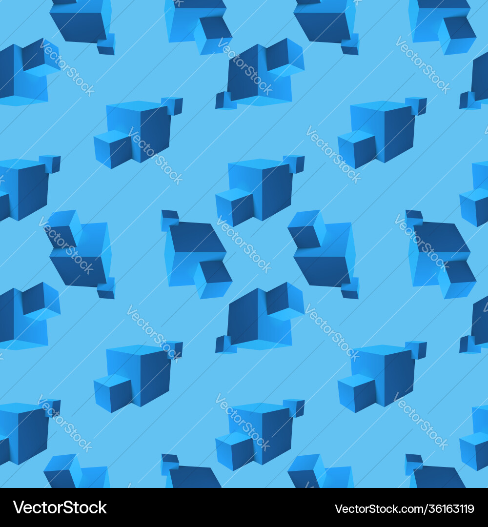 Abstract seamless pattern with overlapping blue Vector Image