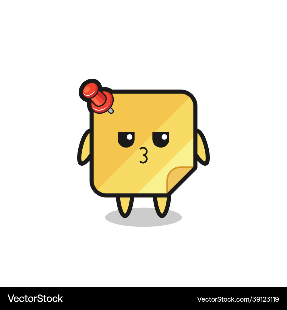 Bored expression of cute sticky notes characters Vector Image