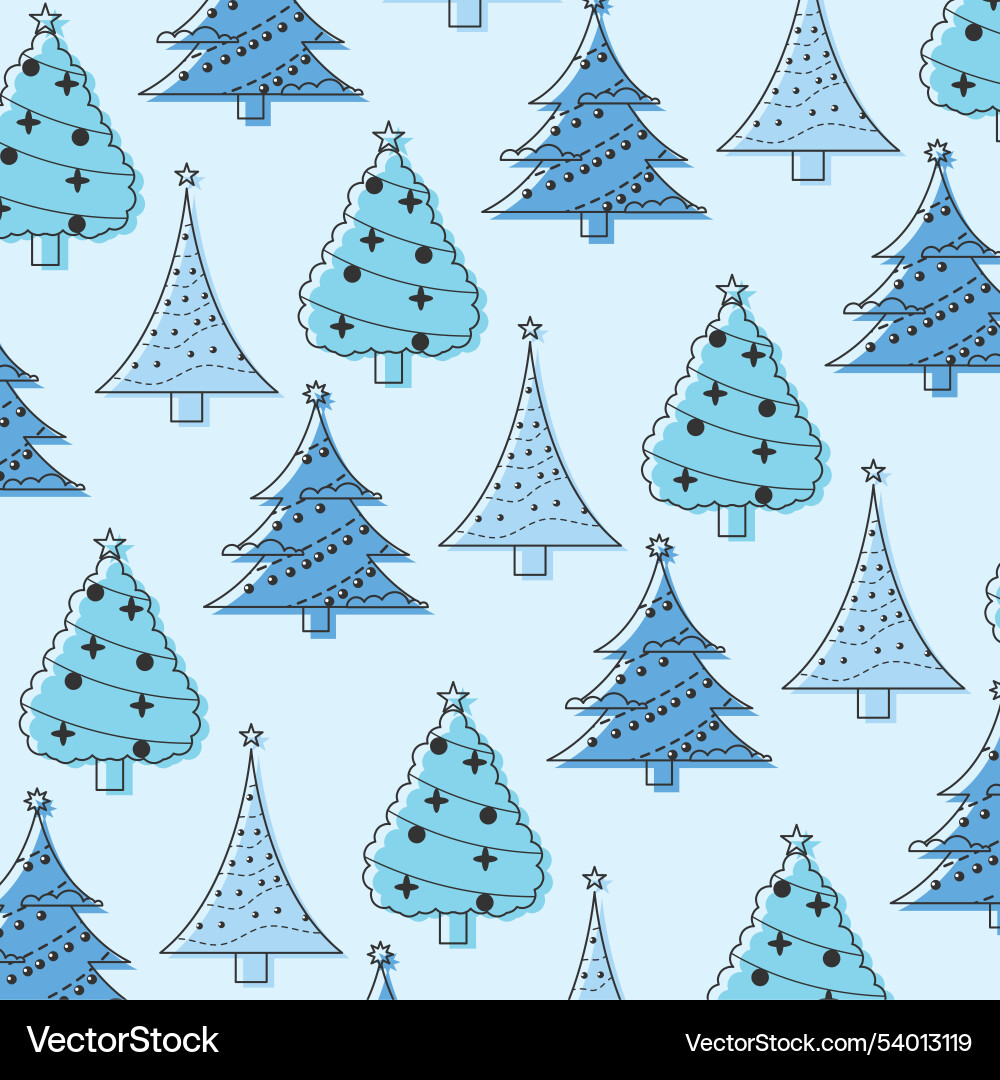 Christmas tree pattern with different designs Vector Image