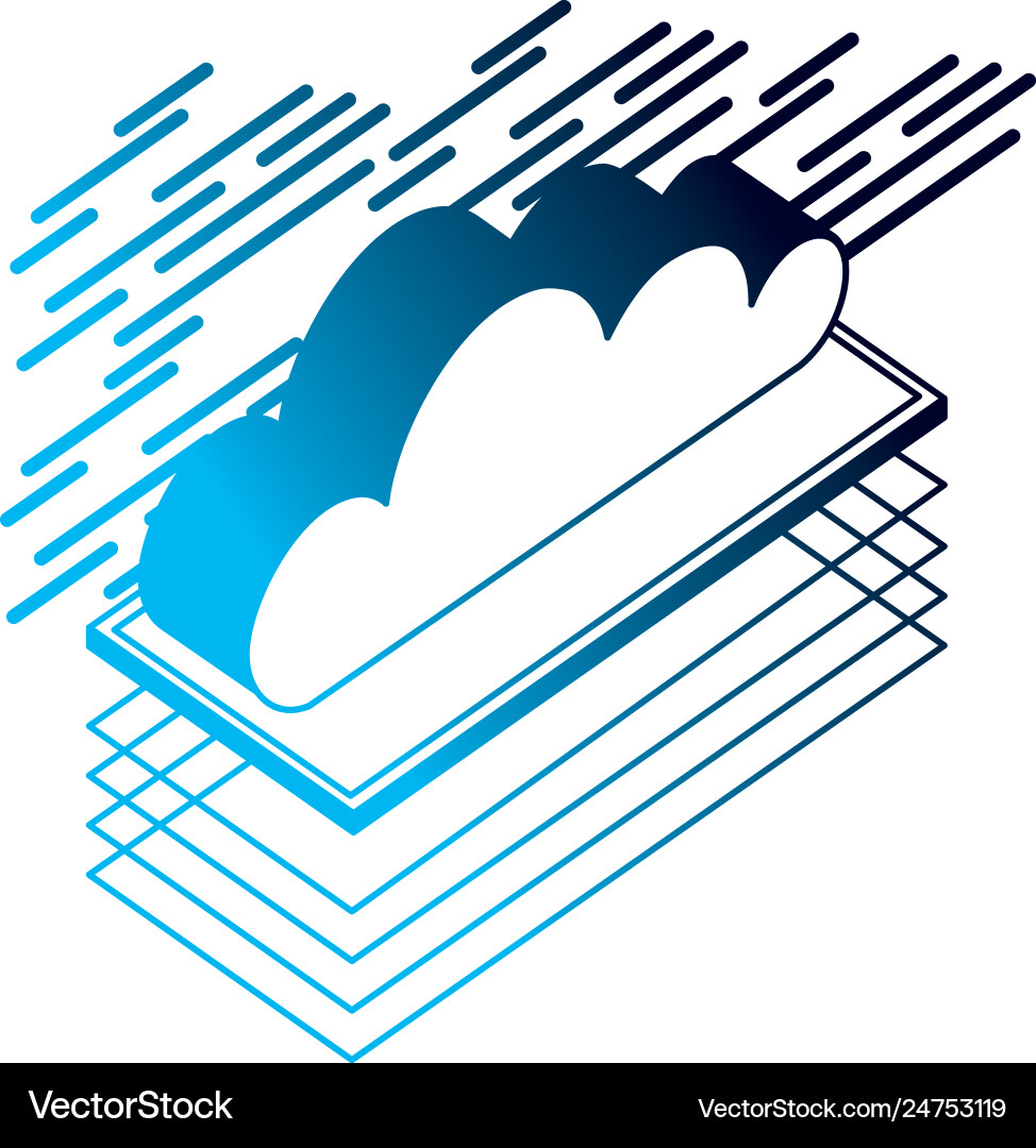Cloud computing isometric storage data Cloud computing isometric storage data vector image