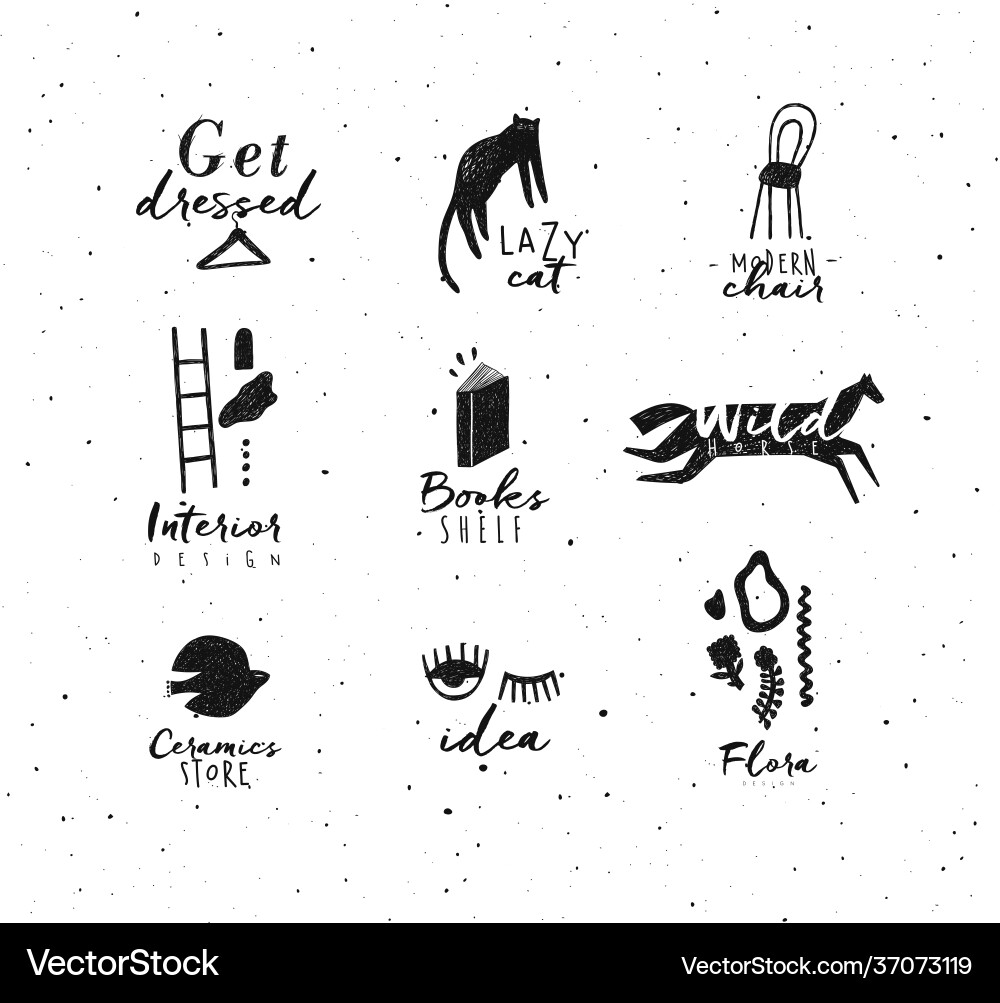 Crosshatch custom design symbols black Crosshatch custom design symbols black vector image