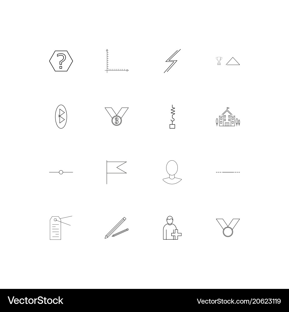 Education and science simple linear icons set vector image