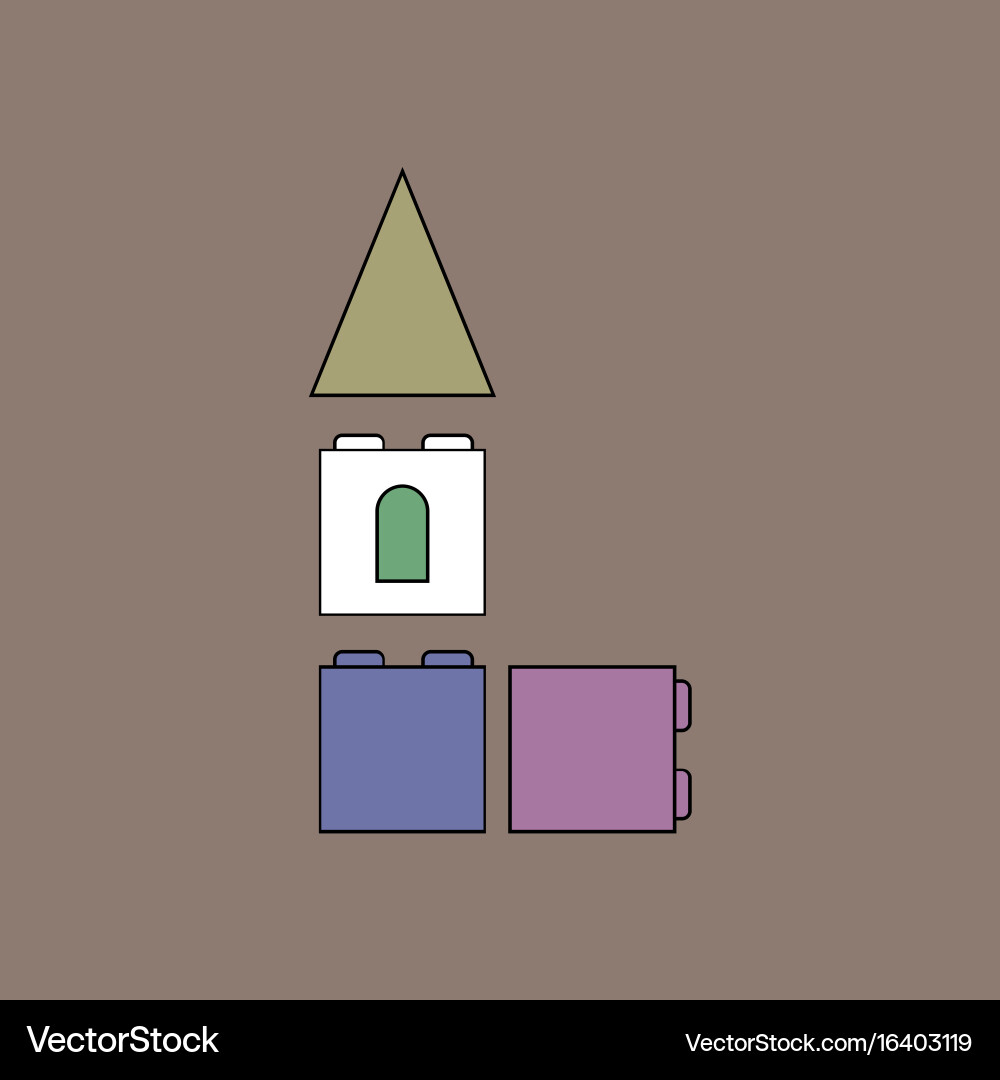 Flat icon design collection children constructor Vector Image