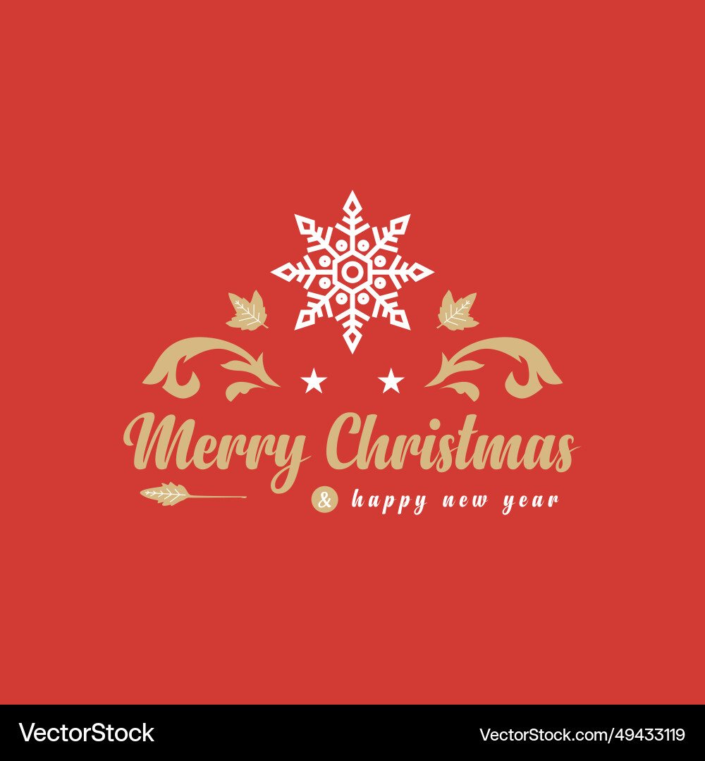Merry christmas text with snowflake design concept Vector Image