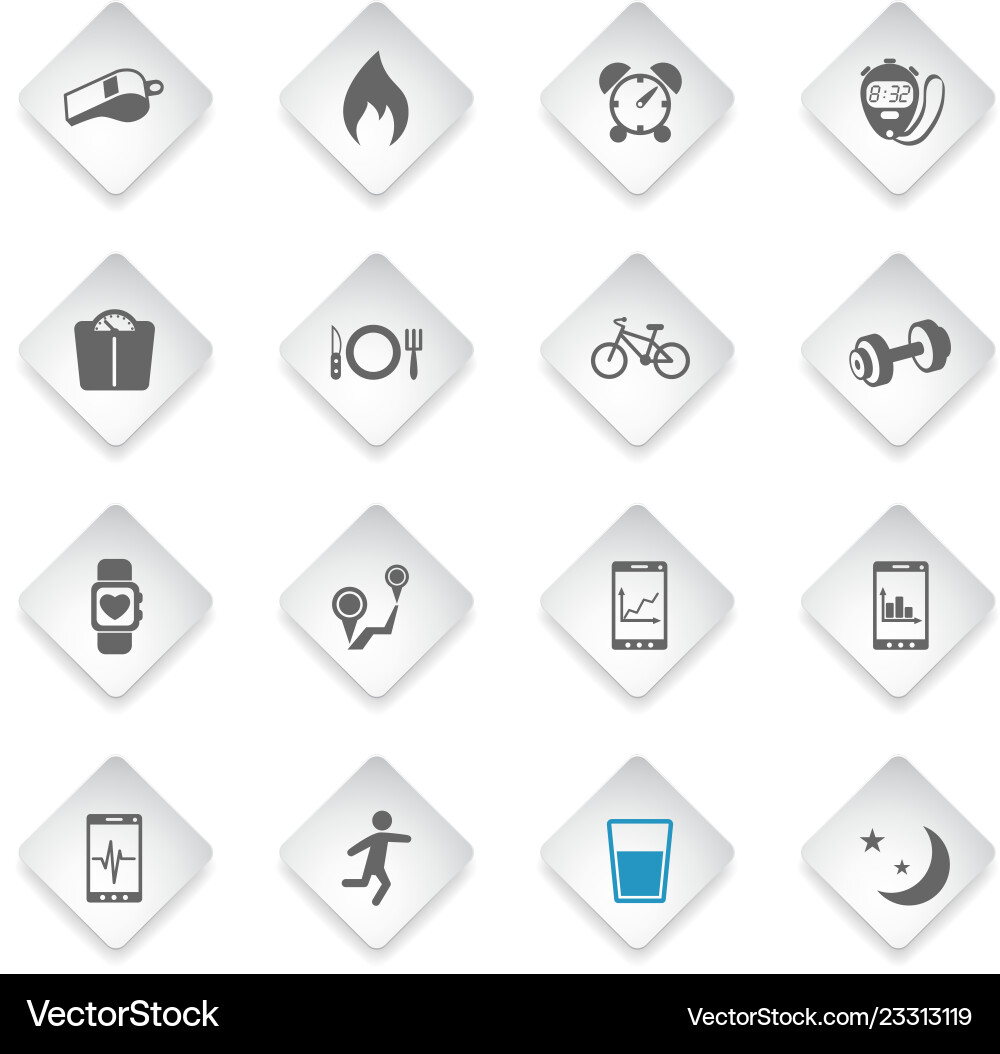 Monitoring apps icon set Vector Image