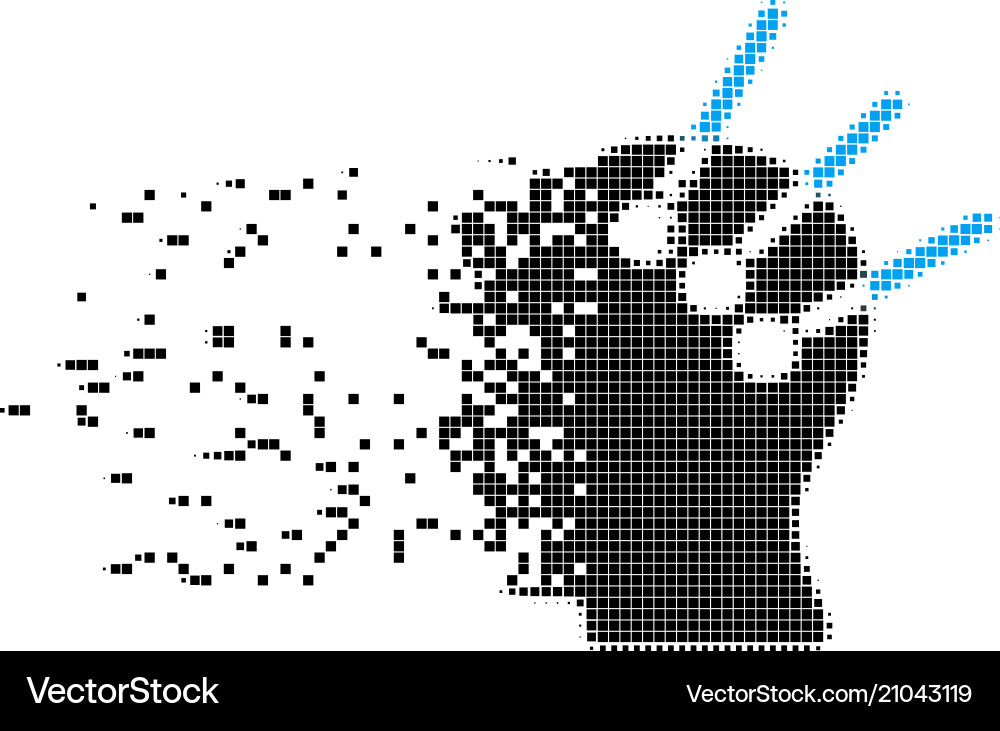 Neural interface decomposed pixel icon vector image