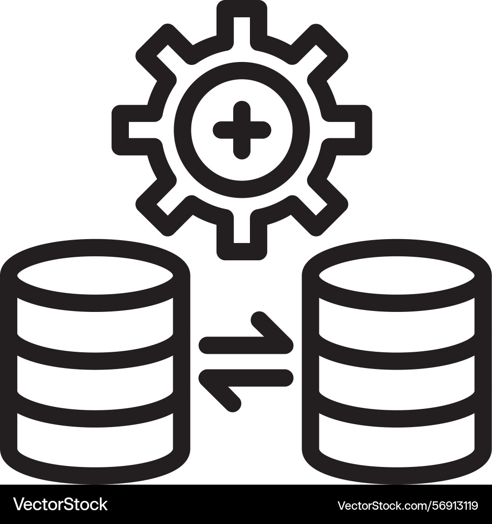 Replication linear style icon design Vector Image