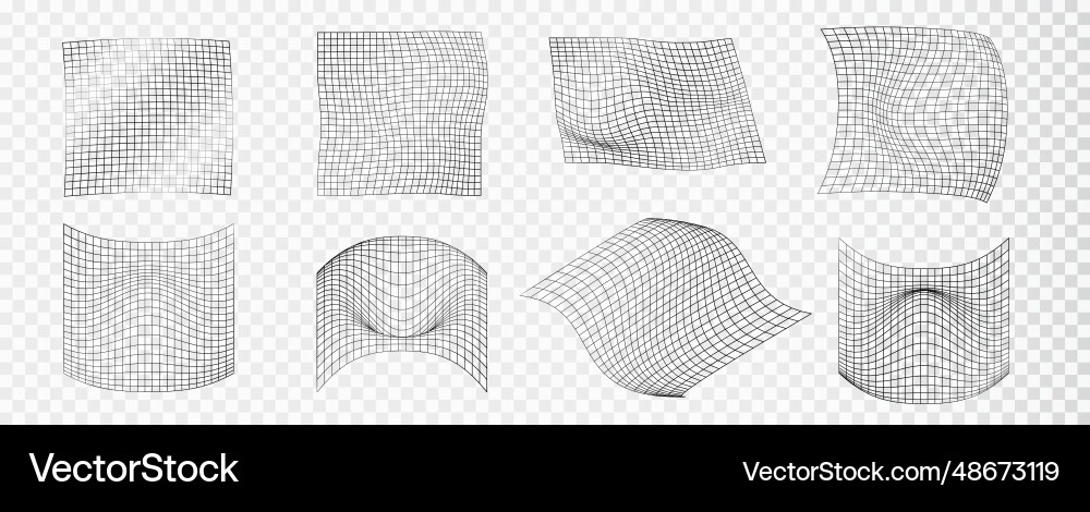 Retrofuturistic cyber distorted grid isolated Vector Image