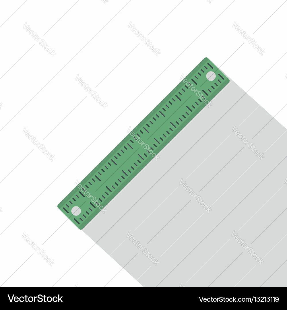 Ruler rectangular shape icon flat style vector image