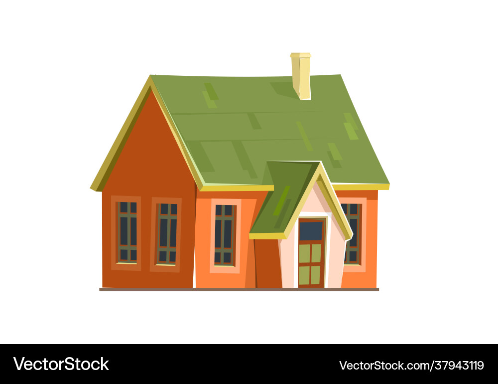 Rural house in a cheerful cartoon flat style Rural house in a cheerful cartoon flat style vector image