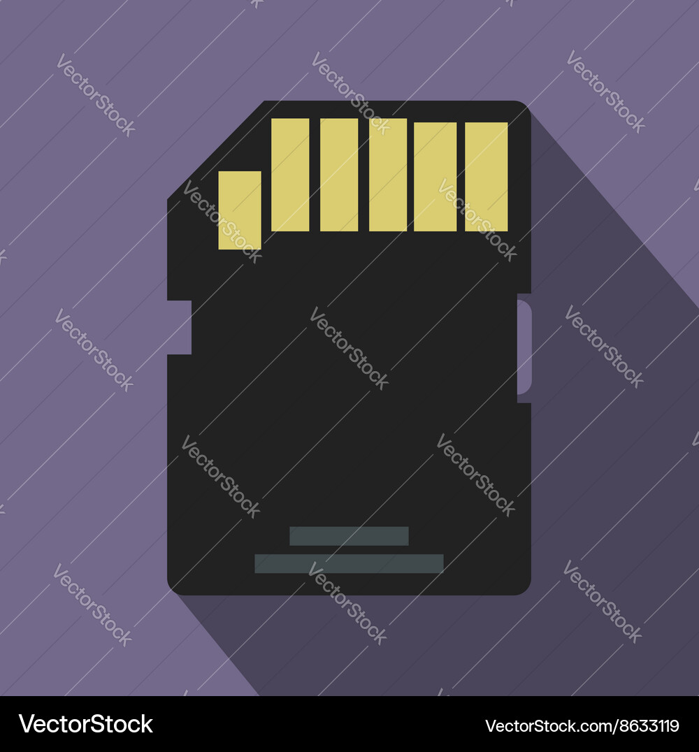Sd memory card icon flat style Vector Image