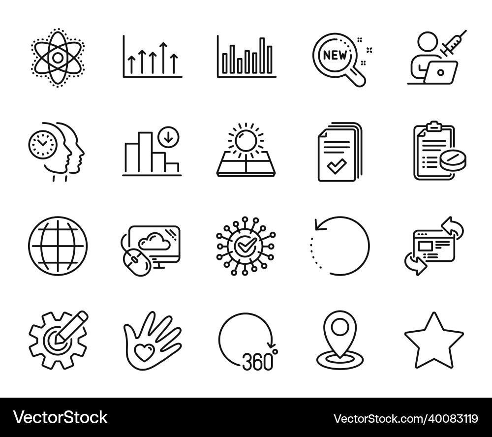 Set of new products decreasing graph Set of new products decreasing graph vector image