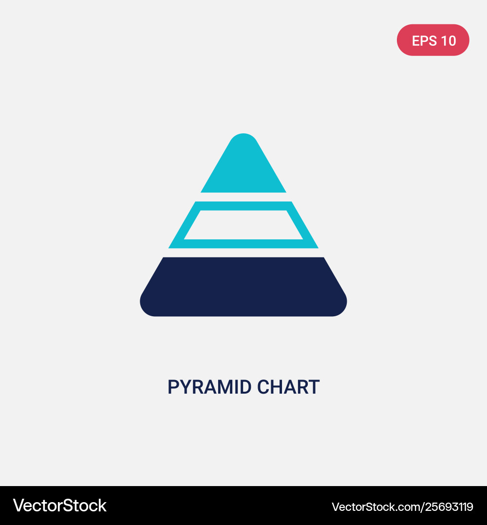 Two color pyramid chart icon from analytics Two color pyramid chart icon from analytics vector image