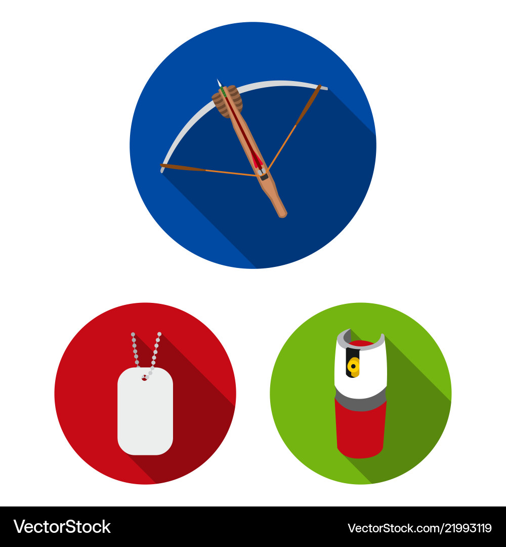 Types weapons flat icons in set collection Vector Image
