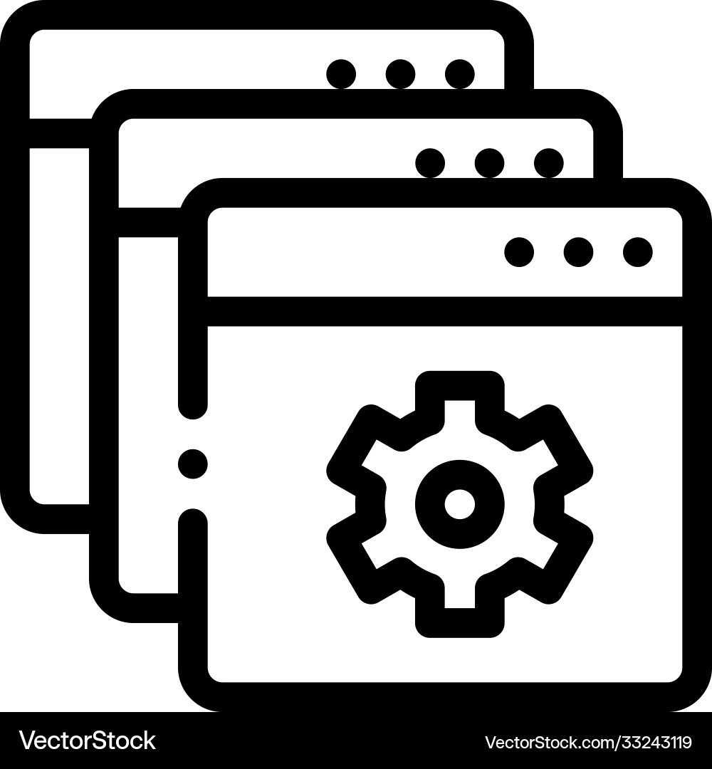 Web site settings icon outline Web site settings icon outline Vector Image