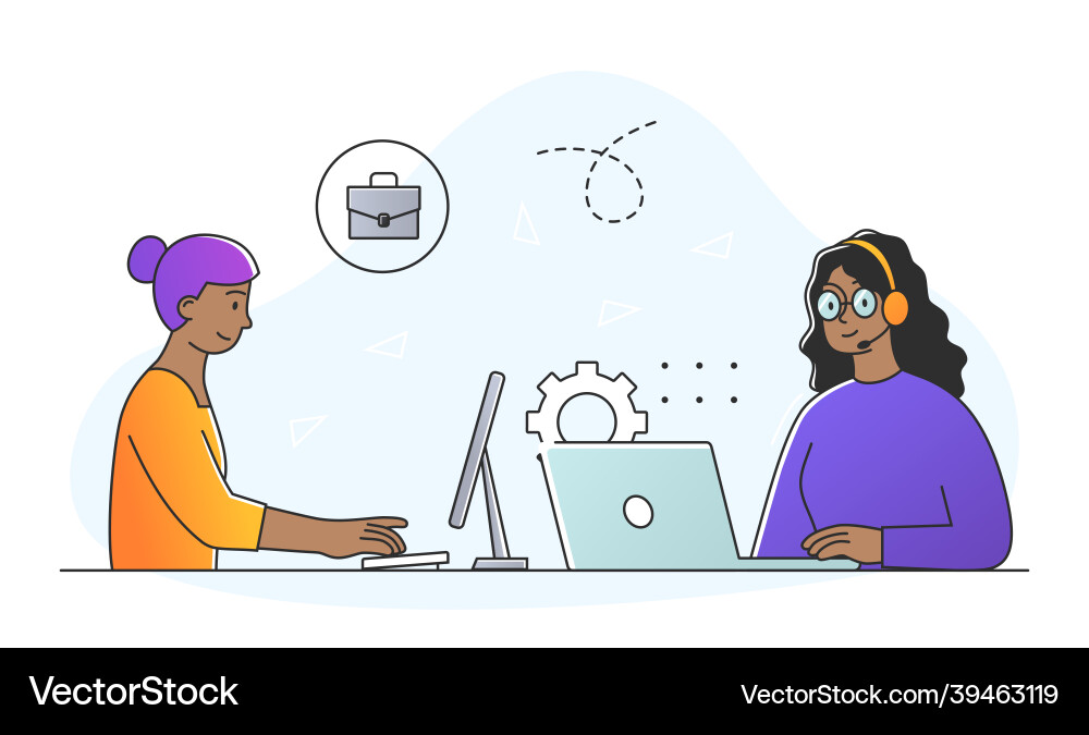 Working in support service concept Working in support service concept vector image