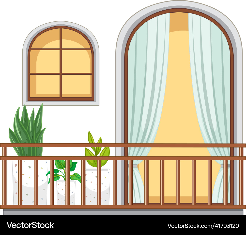 Balcony of apartment building facade Royalty Free Vector