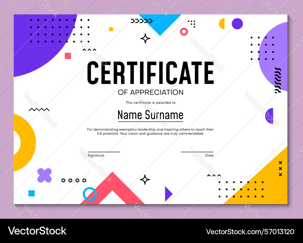 Certificate of appreciation template with pattern Certificate of appreciation template with pattern vector image