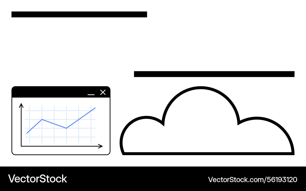 Cloud platform with data analytics graph Cloud platform with data analytics graph vector image