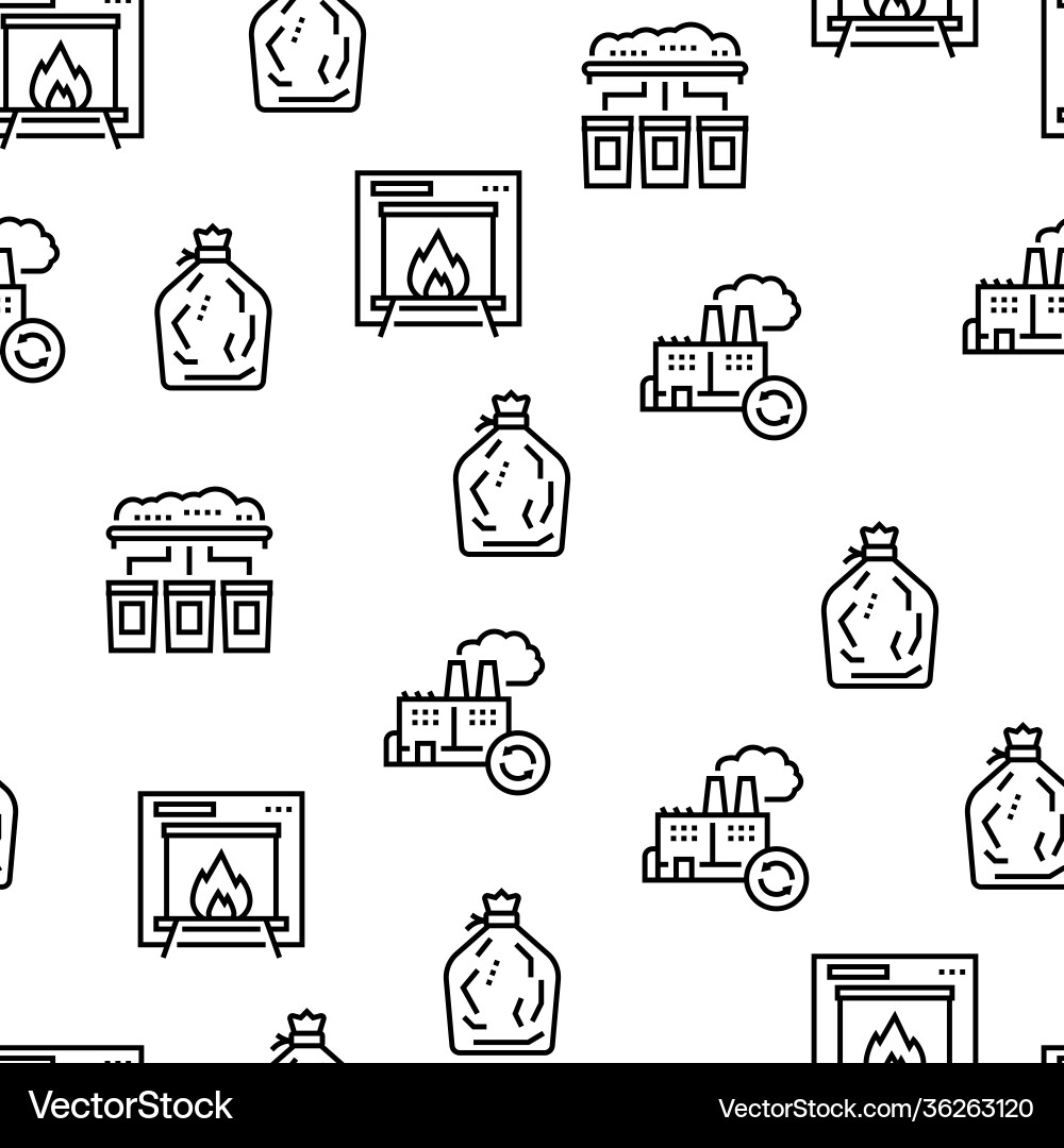 Factory garbage waste seamless pattern Factory garbage waste seamless pattern Vector Image