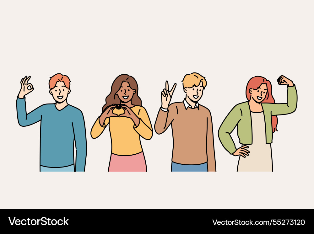 Gestures of agreement and approval Royalty Free Vector Image