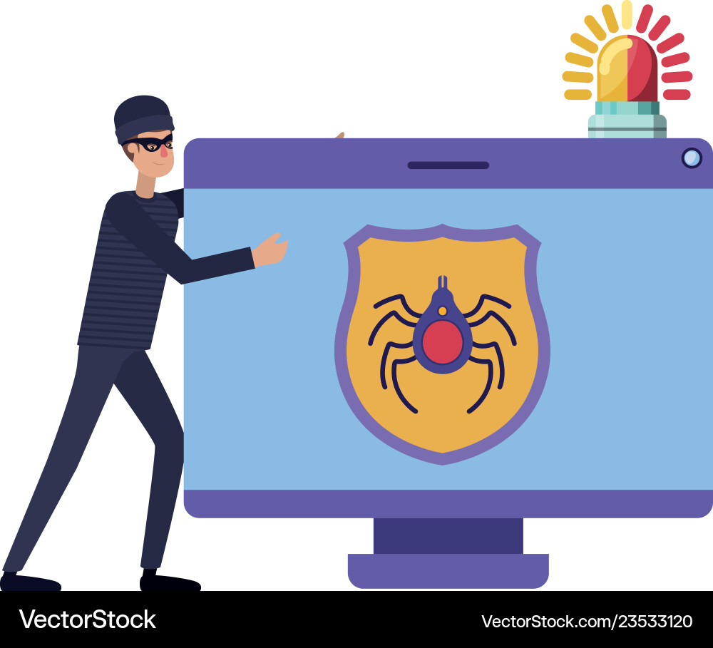 Hacker stealing information avatar character Hacker stealing information avatar character vector image