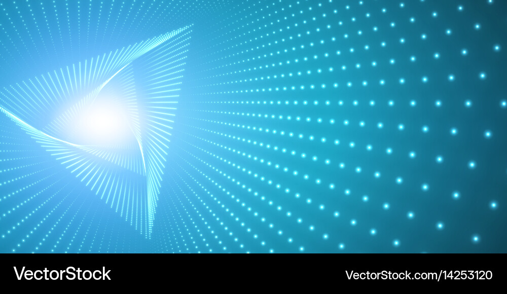 Infinite triangle twisted tunnel vector image