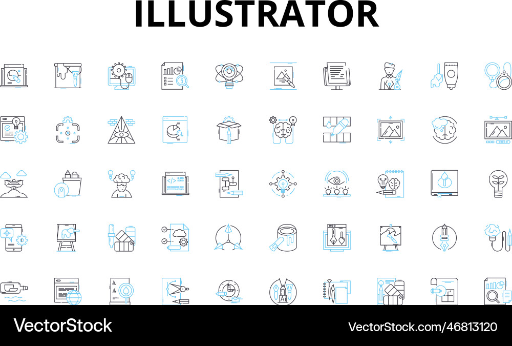 Linear icons set art design emotion Linear icons set art design emotion Vector Image